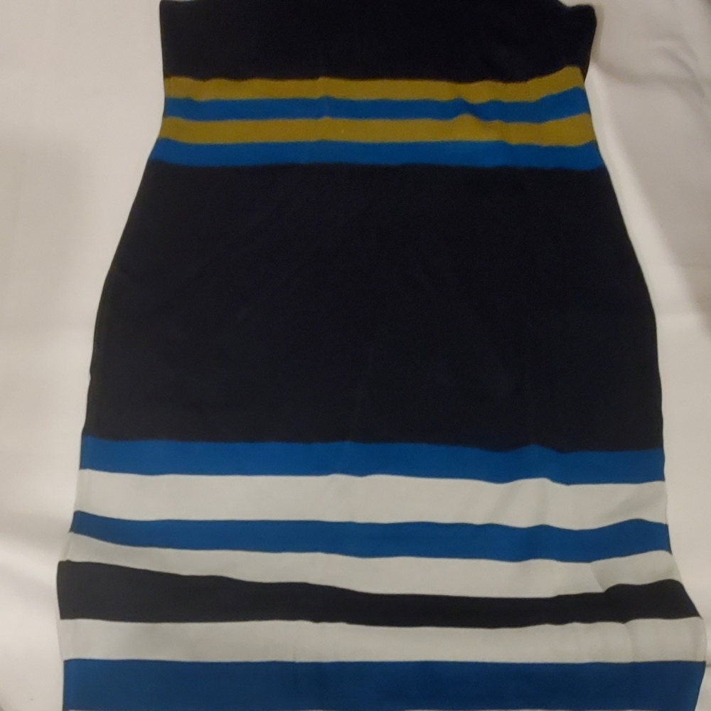 New York & Company Blue and Yellow Knit Skirt